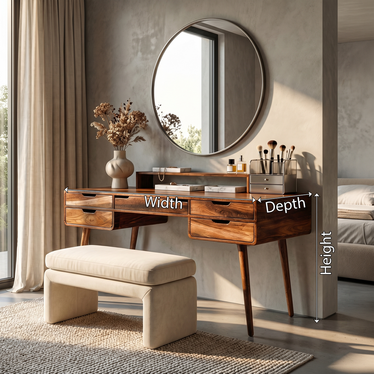 Classic Wooden Makeup Vanity Desk