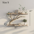 Tree Branch Driftwood Floating Corner Shelf with Live Edge Boards