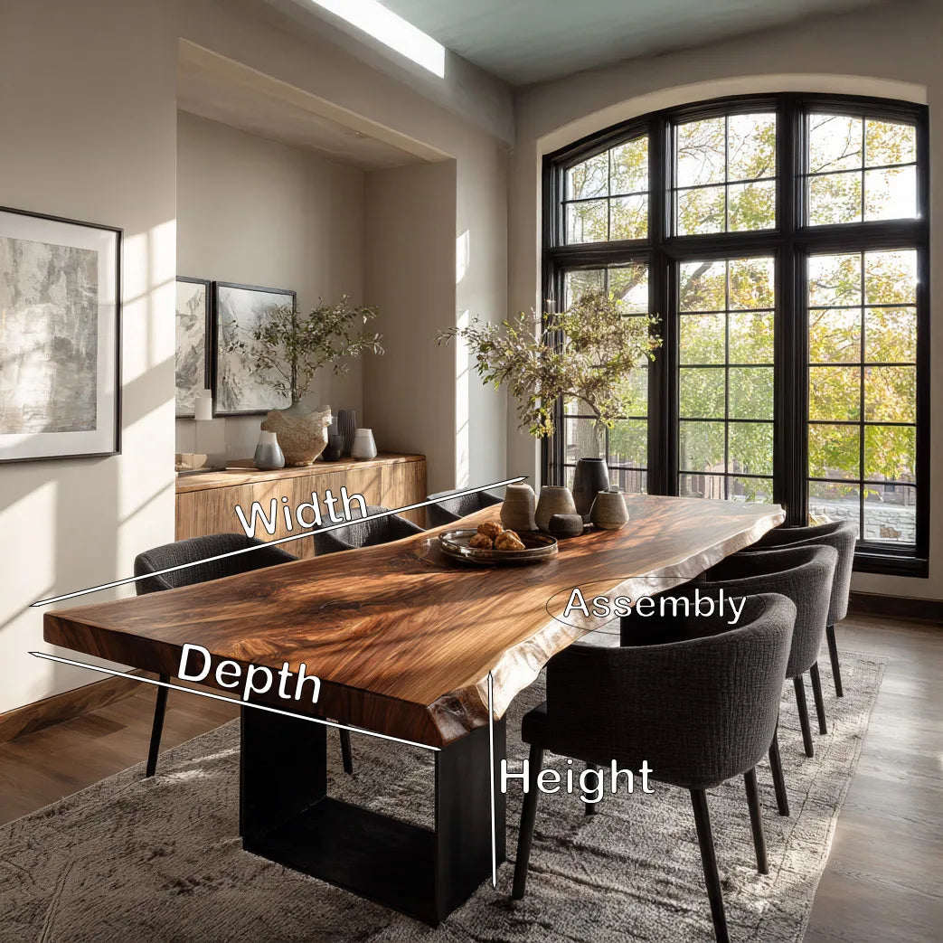 Rustic Live Edge Wood Dining Table For Dining Room