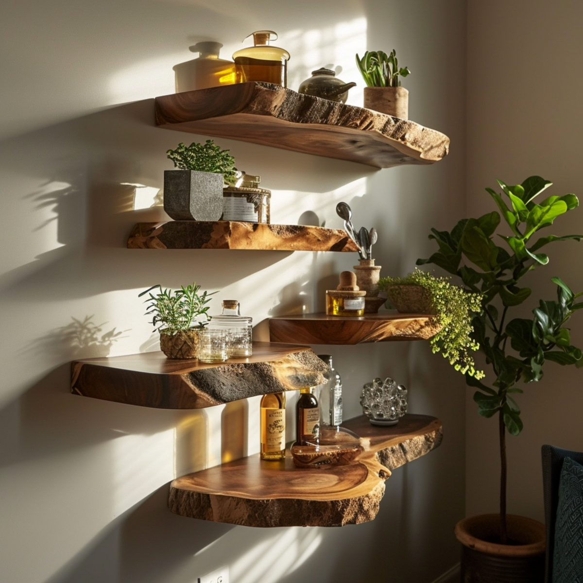 Floating Wood Shelf Display Shelf