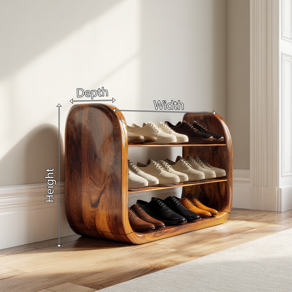 Japandi Vertical Wooden Shoe Storage Rack