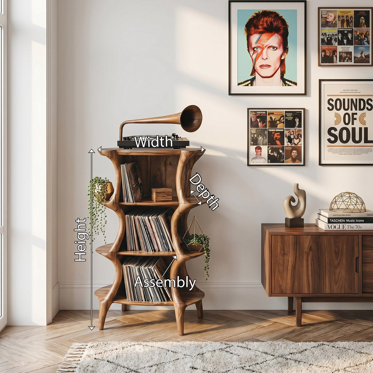 Farmhouse Style Record Stand For Entryway Design