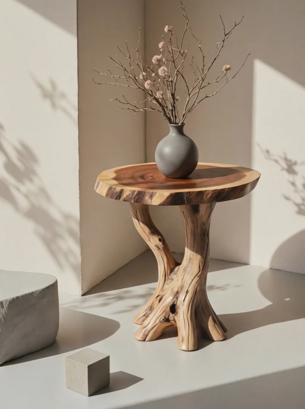 Rustic Live Edge End Table