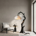 Wood Base Floor Lamp with Flower-Shaped Shades, 51 or 61 in Tall