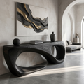 Live Edge Style Console Table, Flowing Handcrafted Wood Entryway Table