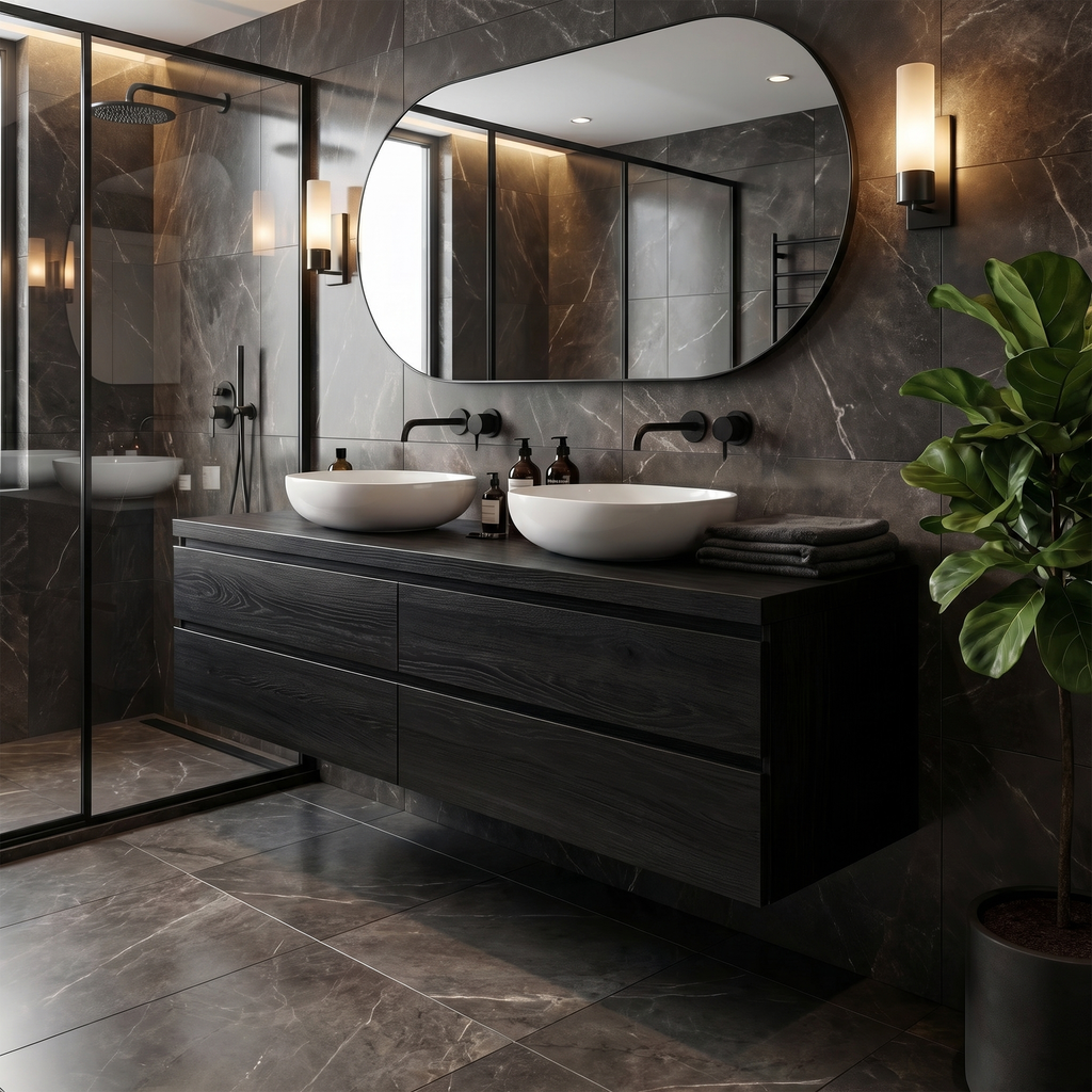 Wall Mounted Bathroom Vanity, Rustic Natural Wood Floating Sink Base