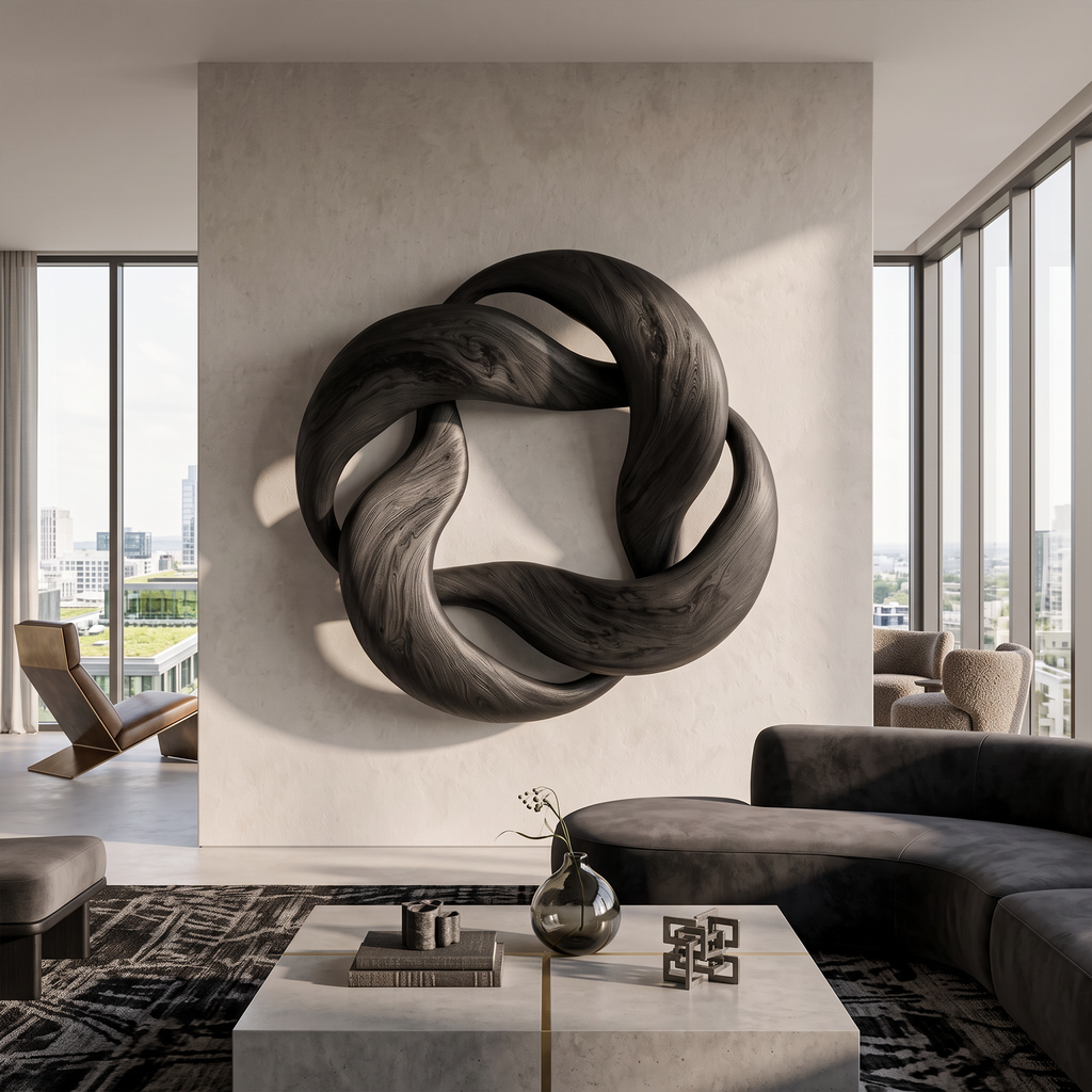 Abstract Circular Loop Wall Art For Living Room And Office