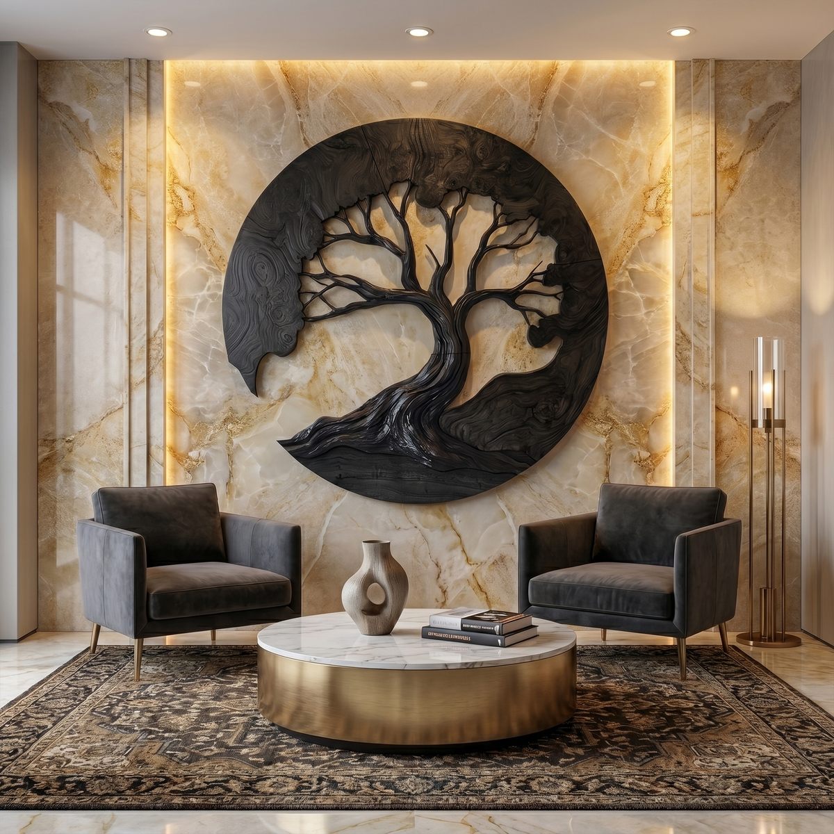 Sculptural Wooden Tree Wall Decor