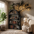 Brown Branch Wall Bookcase with Concealed Brackets, 70 x 60 in