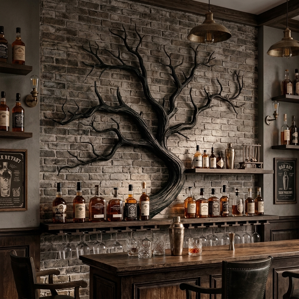 Monkey Pod Wood Tree Branch Wine Rack and Wall Shelf