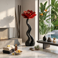 Modern Floor Lamp With Handcrafted Flower Form For Living Room