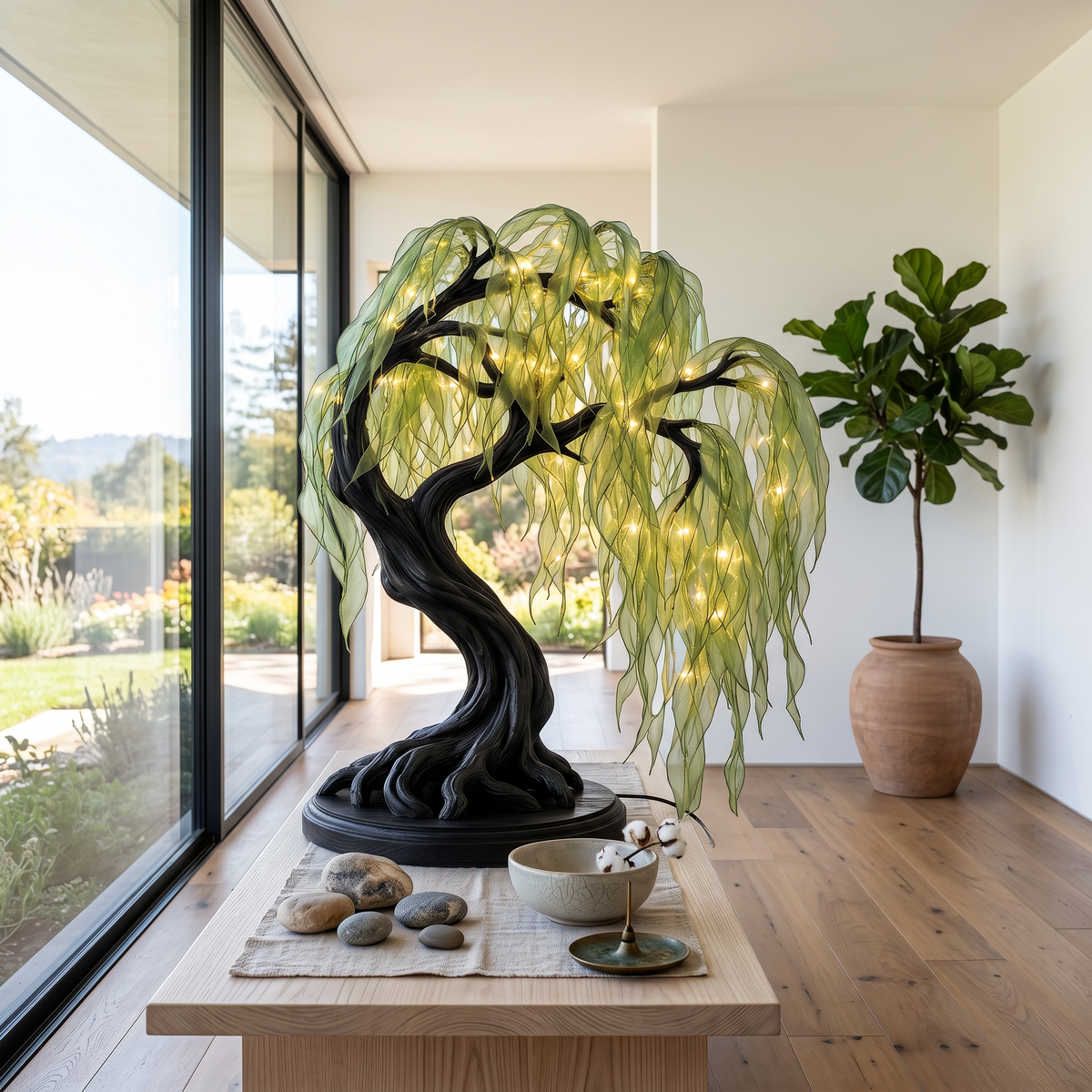 Japandi Bonsai Tree Table Lamp For Nightstand