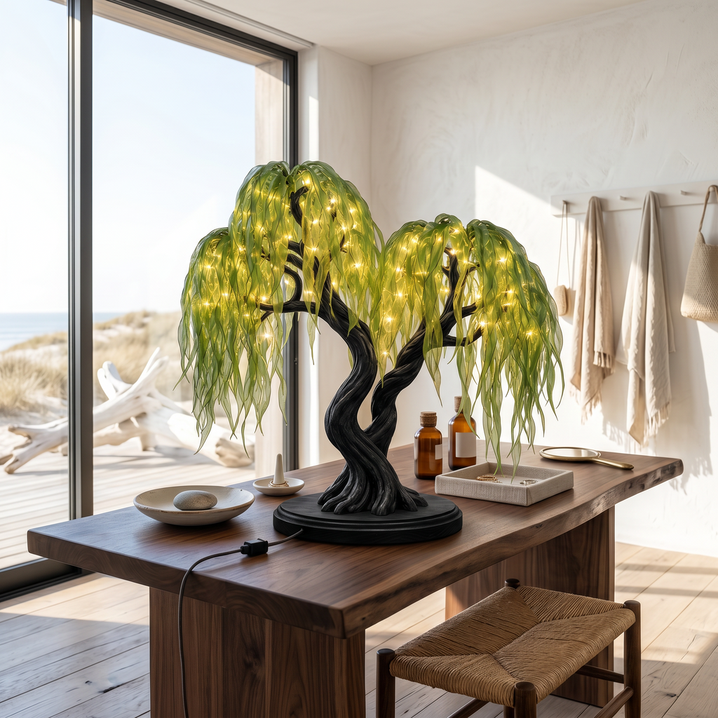 Rustic Willow Tree Lamp For Bedroom And Living Room