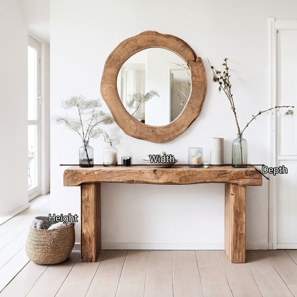Reclaimed Wood Entryway Console Table with Clean Contemporary Lines