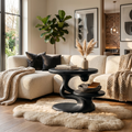 Floating Look Wood Side Table For Cabin Or Mountain Retreat