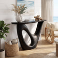 Mid Century Live Edge Console Table Sculptural Solid Wood For Living Room