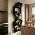 Contemporary Wooden Wall Shelf, Handcrafted Solid Wood Floating Storage Display Ledge Rack for Bedroom & Living Room Wall Accent