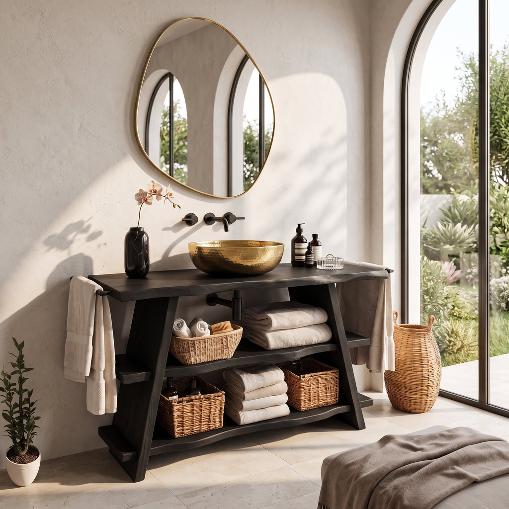 Rustic Vanity With Drawer For Compact Bathroom Spaces