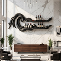 Long Wall-Mounted Wood Wine Rack For Beach Houses, 70 to 88 Inch