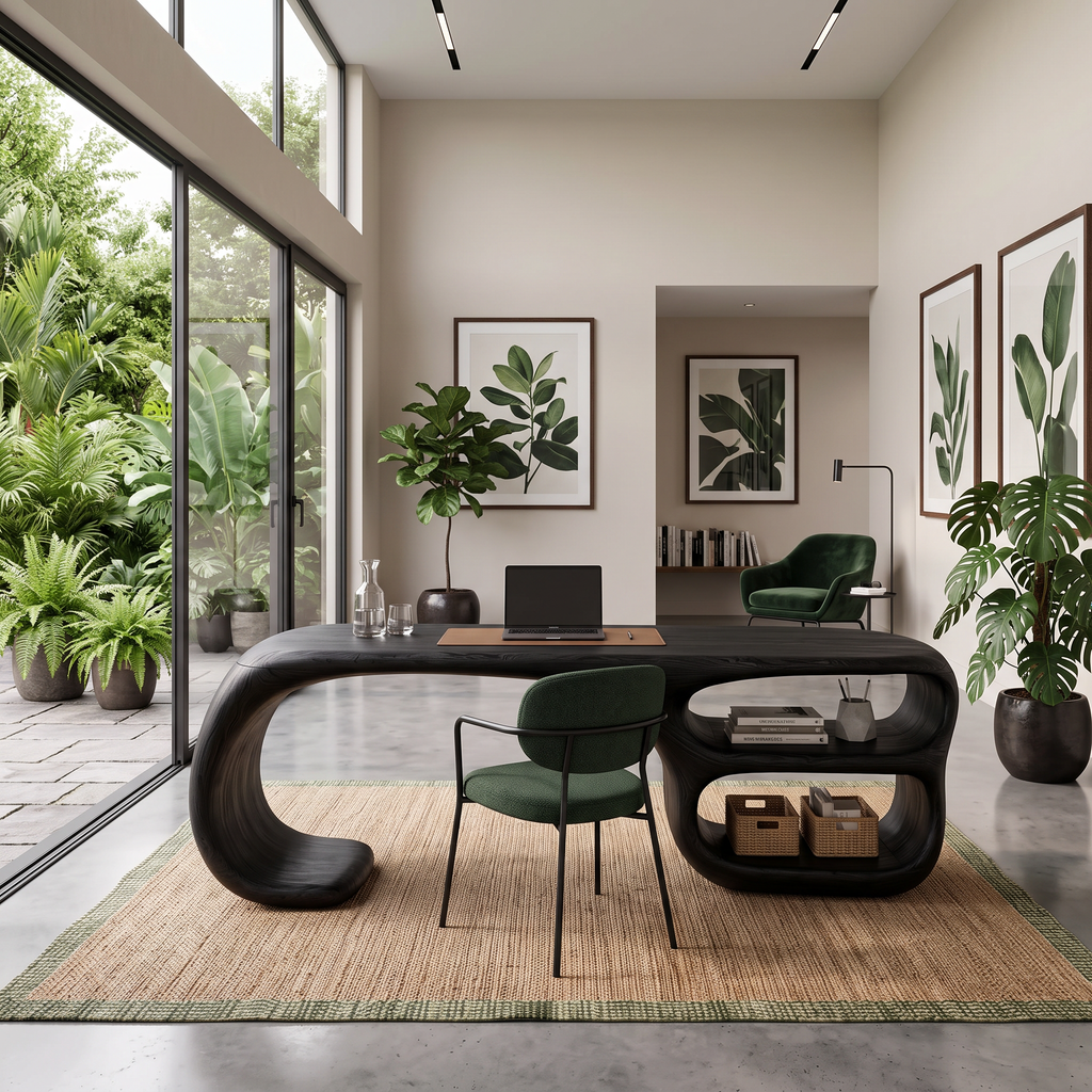 Freeform Shaped Executive Desk For Home Office Or Studio