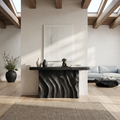 Soft Organic Shape Wood Hall Table, 30 To 71 Inch Wide