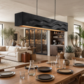 Suspended Wooden Pendant Light Over Kitchen Table, 30 To 51 Inch