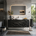 Contemporary Bathroom Vanity With Statement Wave Front For Bathroom