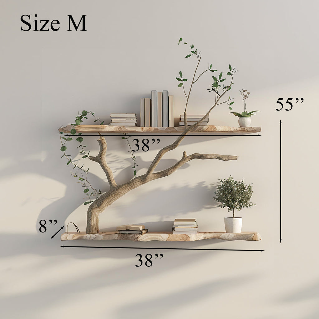 Tree Branch Driftwood Live Edge Floating Shelf Gift For Reader