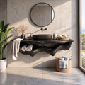 Mid-Century Live Edge Floating Bathroom Vanity Shelf