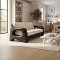 Looped Frame Curved Wood Sofa For Modern Apartments