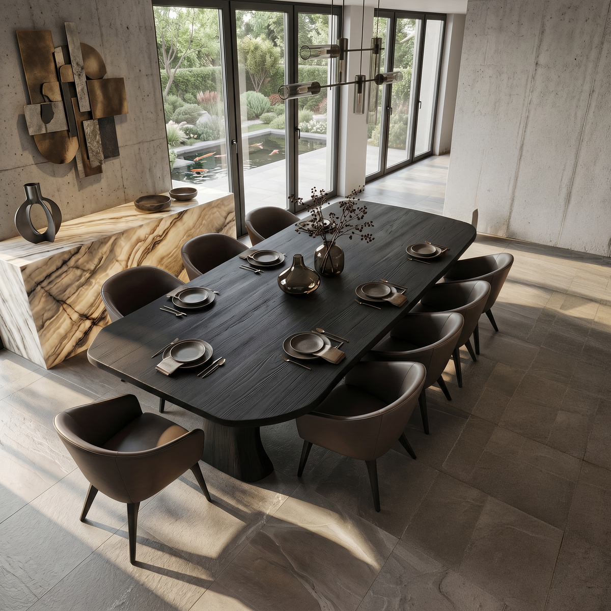 Live Edge Wood Dining Table For Kitchens, 63 to 79 Inch