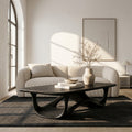 Sculptural Solid Wood Coffee Table with Curved Open Base