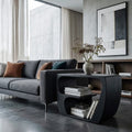 Wooden Side Table with Open Storage, Quiet Luxury Solid Wood End Table