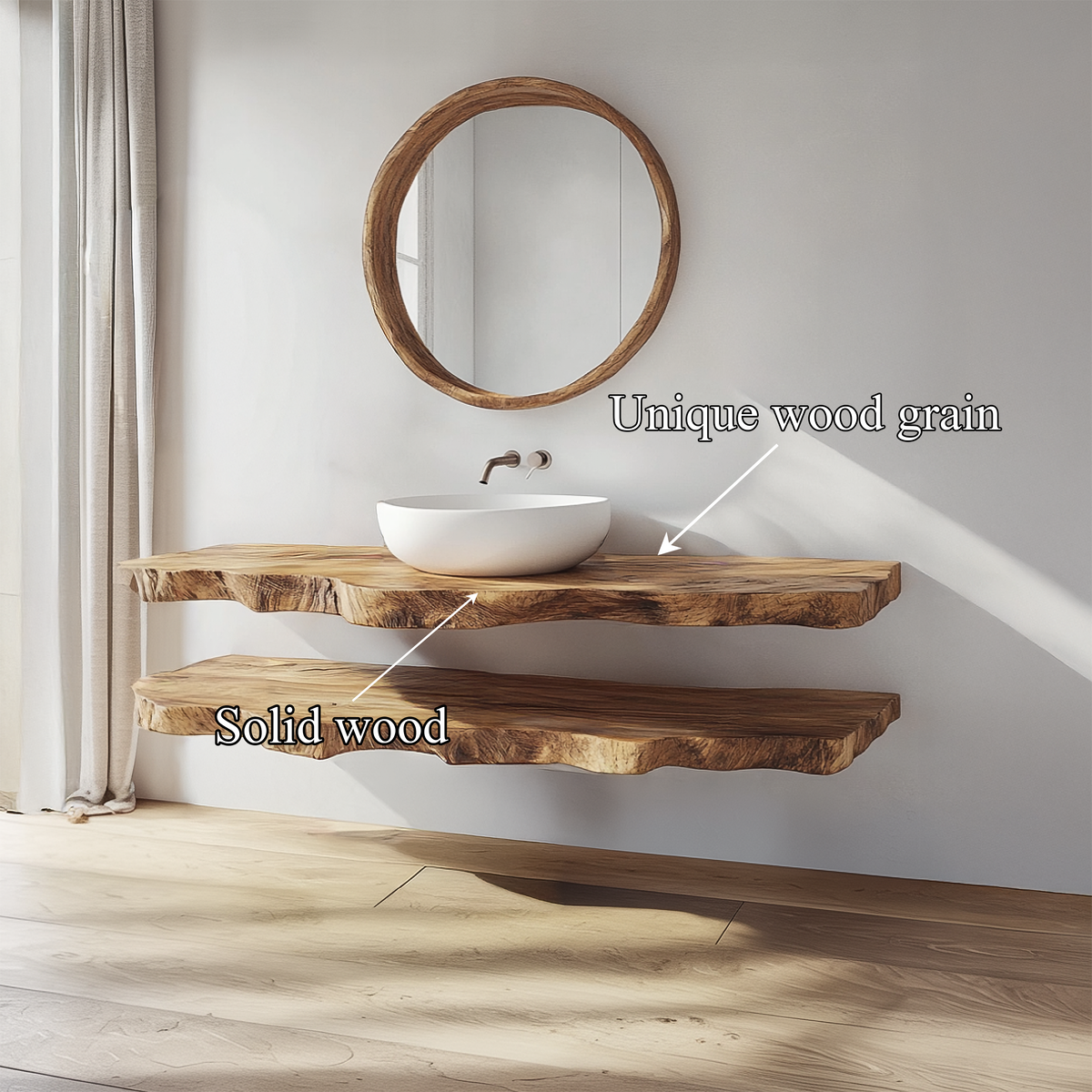 Mid Century Bathroom Vanity Shelf Elegant Wood Bathroom Look