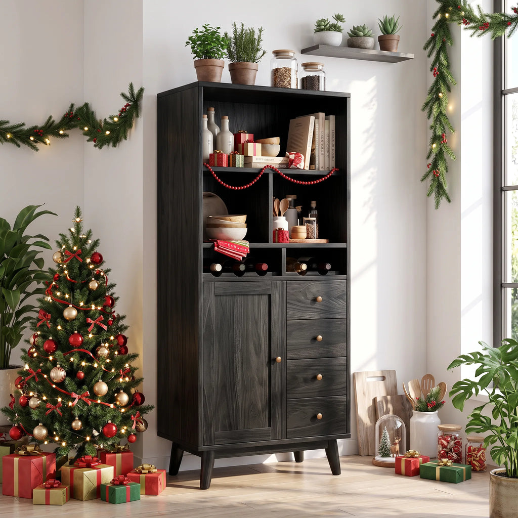 Mid Century Home Bar Cabinet Christmas Living Room