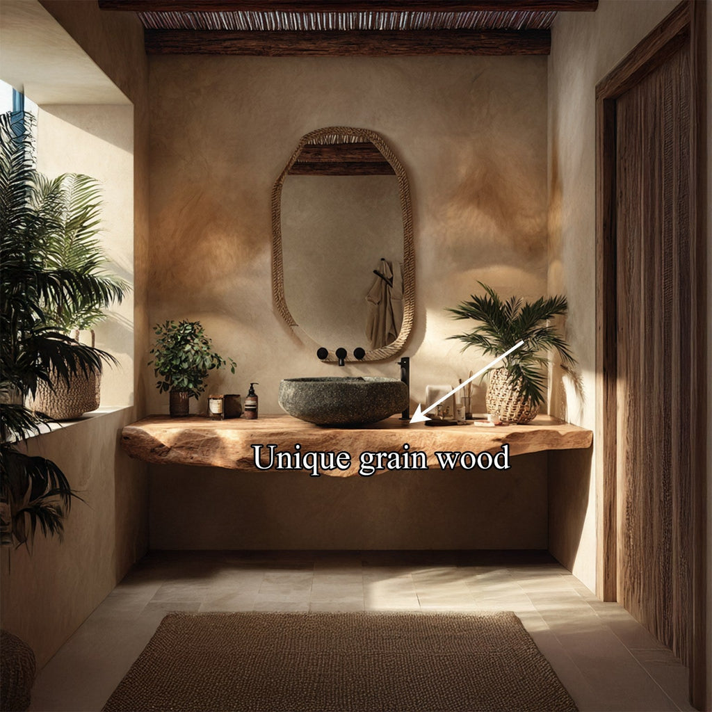Rustic Floating Shelf Single Vanity Bathroom