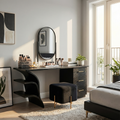 Compact Wooden Makeup Desk For Studio Apartments, 40 To 70 Inch