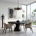Contemporary Tapered Base Round Dining Table For Dining Room
