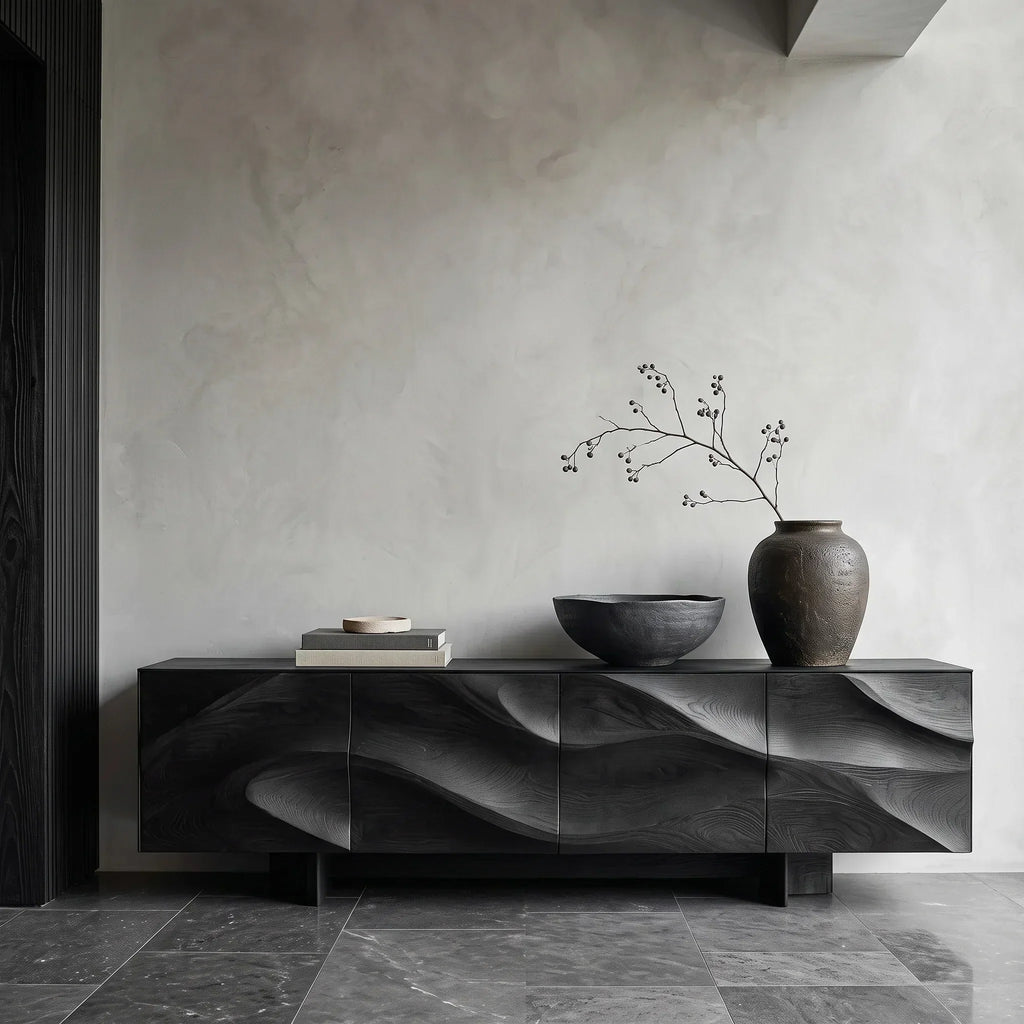 Contemporary Sculptural Wave Sideboard For Dining Room