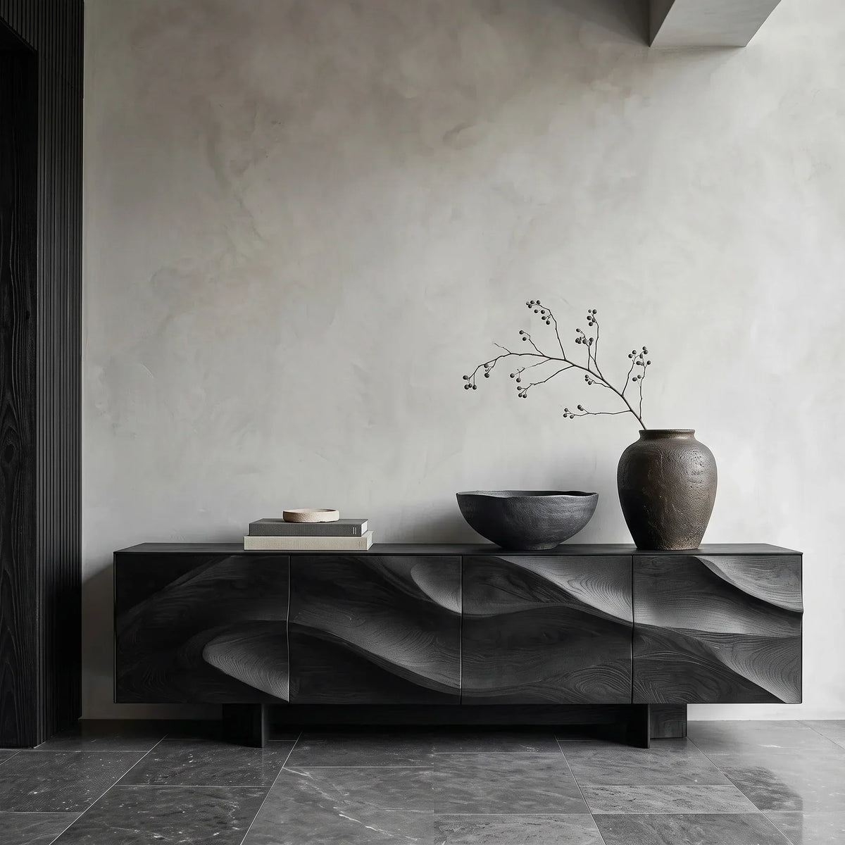Contemporary Sculptural Wave Sideboard For Dining Room