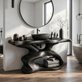 Farmhouse Solid Wood Bathroom Vanity with Weathered Finish