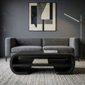 Contemporary Organic Coffee Table With Storage Shelf For Living