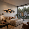 Artistic Wood Wall Light With Sculptural Form For Bedroom