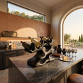 Freestanding Monkeypod Block Wine Holder for Kitchen Island