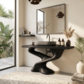 Live Edge Solid Wood Bathroom Vanity for Farmhouse or Modern Baths