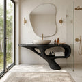 Organic Modern Bathroom Vanity Open Shelf For Spa Bathroom