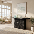 Clean-Lined Entry Table With Subtle Carved Wood Detailing