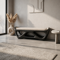 Sculptural Wood Seating Bench For Studios And Galleries, 47-73 In