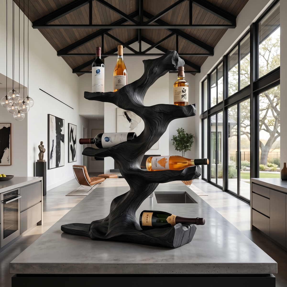 Rustic Wood Wine Holder