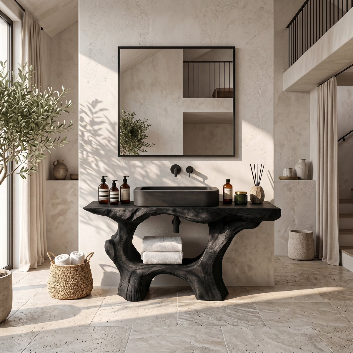 Farmhouse Solid Wood Vanity For Rustic Bathroom